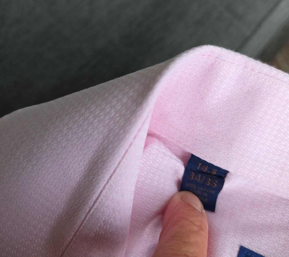 Mens Dress  Pink Trim-fit Shirt David Donahue - Picture 5 of 5